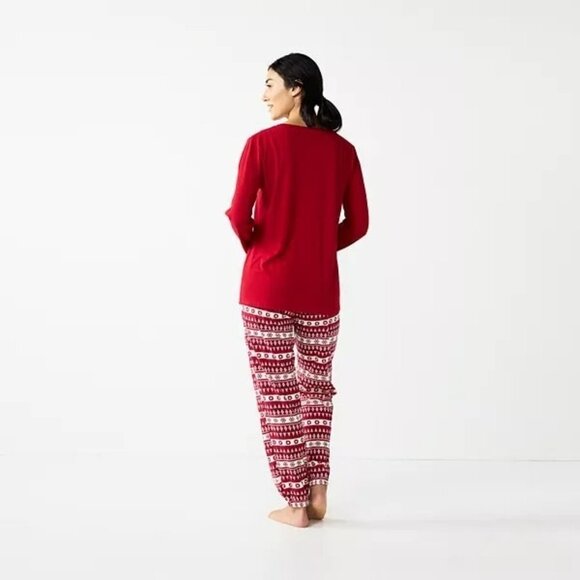 NWT Women's Jammies For Your Families Christmas Spirit Top & Pants Pajama Set - Picture 2 of 8